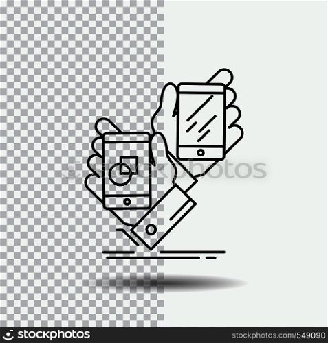 Awareness, brand, package, placement, product Line Icon on Transparent Background. Black Icon Vector Illustration. Vector EPS10 Abstract Template background