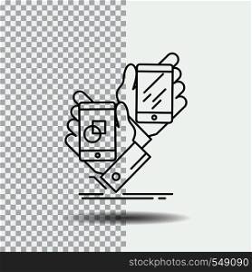 Awareness, brand, package, placement, product Line Icon on Transparent Background. Black Icon Vector Illustration. Vector EPS10 Abstract Template background