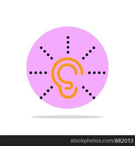 Awareness, Ear, Hear, Hearing, Listen Abstract Circle Background Flat color Icon