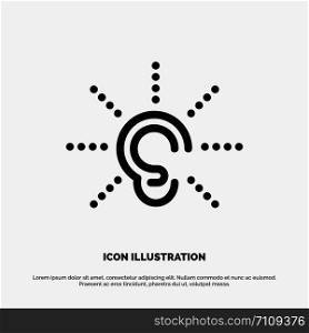Awareness, Ear, Hear, Hearing, Listen Line Icon Vector