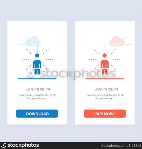 Awareness, Feel, Human, Perception, Sense Blue and Red Download and Buy Now web Widget Card Template