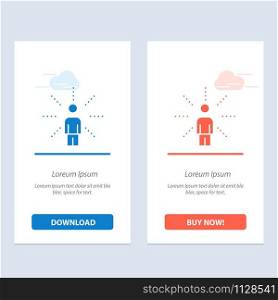 Awareness, Feel, Human, Perception, Sense Blue and Red Download and Buy Now web Widget Card Template