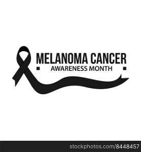 Awareness month ribbon cancer. Melanoma cancer awareness vector illustration