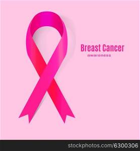 Awareness Pink Ribbon. The International Symbol of the Fight Against Breast Cancer. Vector Illustration. EPS10. Awareness Pink Ribbon. The International Symbol of the Fight Aga