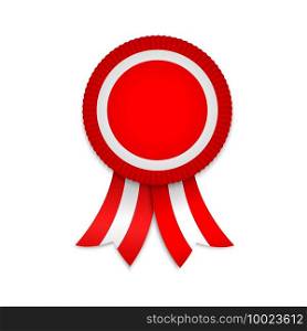 Awarg medal with ribbons. Template for winner badge. Awarg medal with ribbons. Template for winner for your design