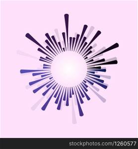 Awesome audio spectrum on purple background, stock vector