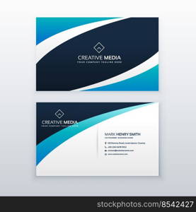 awesome blue wave business card design
