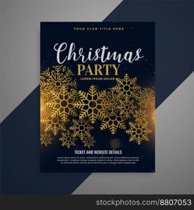 Awesome christmas flyer brochure with golden vector image