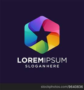 Awesome colorful star logo design inspiration Vector Image