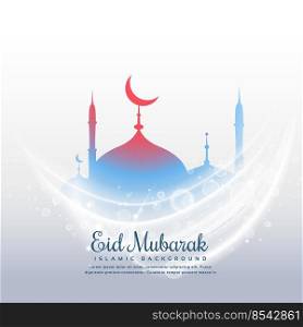 awesome eid festival background with mosque and light effect