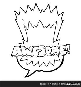 awesome freehand drawn speech bubble cartoon shout