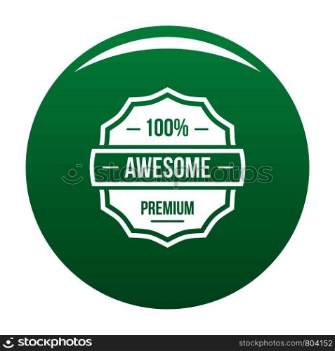 Awesome logo. Simple illustration of awesome vector logo for any design green. Awesome logo, simple style.