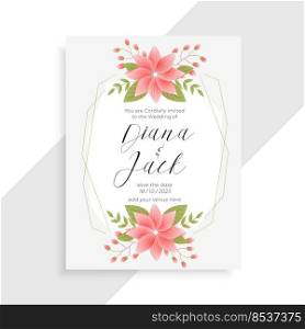 awesome vintage flower and floral wedding card template