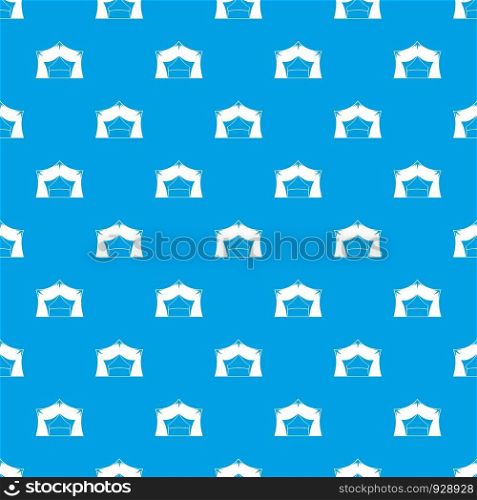 Awning tent pattern repeat seamless in blue color for any design. Vector geometric illustration. Awning tent pattern seamless blue