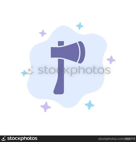 Ax, Ax Tool, Axe, Axe Tool, Building, Construction Blue Icon on Abstract Cloud Background
