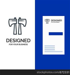 Ax, Canada, Wood Saw Grey Logo Design and Business Card Template