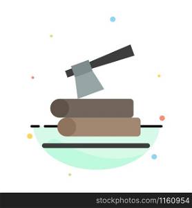 Ax, Log, Timber, Wood Abstract Flat Color Icon Template