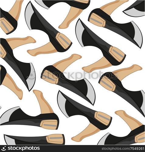 Axe decorative pattern on white background is insulated. Tools carpenter axe decorative pattern on white