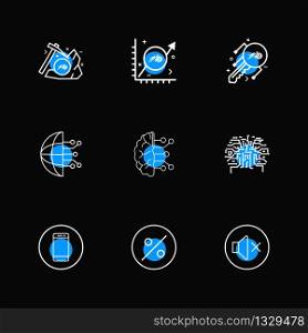 Axe , graph , key , brain , mute , mobile phone , percentage , crypto currency , icon, vector, design, flat, collection, style, creative, icons