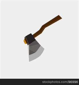 Axe icon flat. Illustration isolated vector sign symbol danger blade handle heavy sharp metal