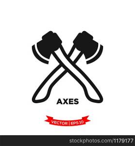 axe icon vector logo template in trendy flat design