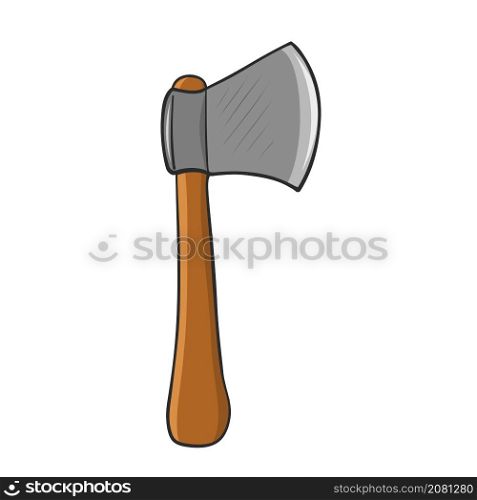 axe in cartoon style on white for design