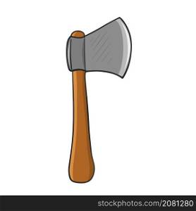 axe in cartoon style on white for design