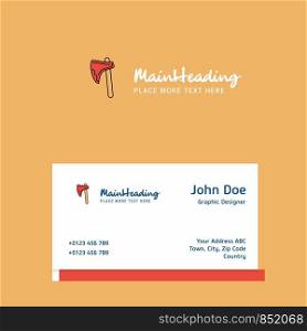Axe logo Design with business card template. Elegant corporate identity. - Vector