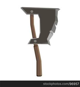 Axe vector illustration isolated icon blade wooden tool danger design element flat hand vintage retro