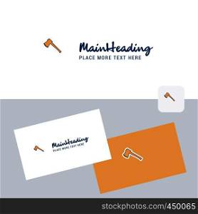 Axe vector logotype with business card template. Elegant corporate identity. - Vector