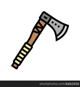 axe viking color icon vector. axe viking sign. isolated symbol illustration. axe viking color icon vector illustration