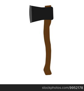 Axe wood tool equipment vector illustration weapon blade. Isolated white hatchet object axe symbol. Steel and sharp work lumberjack icon sign. Wooden carpenter cartoon hand iron instrument
