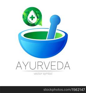 Ayurvedic Creative vector logotype or symbol. Mortar and pestle concept for ayurveda, business, medicine, therapy, pharmacy. Herbal Logo Design for label. Simple bowl and drop, cross in circle. Ayurvedic Creative vector logotype or symbol. Mortar and pestle concept for ayurveda, business, medicine, therapy, pharmacy. Herbal Logo Design for label. Simple bowl and drop, cross in circle.