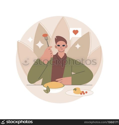 Ayurvedic diet abstract concept vector illustration. Medical practice and lifestyle, energy system, digestive power, lose weight and feel better, healthy eating foods plan abstract metaphor.. Ayurvedic diet abstract concept vector illustration.