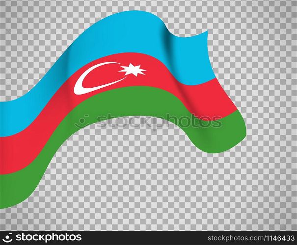 Azerbaijan flag icon on transparent background. Vector illustration. Azerbaijan flag on transparent background