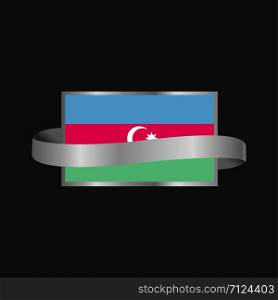 Azerbaijan flag Ribbon banner design