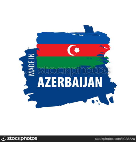 Azerbaijan flag, vector illustration on a white background.. Azerbaijan flag, vector illustration on a white background