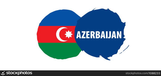 Azerbaijan flag, vector illustration on a white background.. Azerbaijan flag, vector illustration on a white background