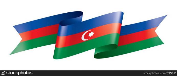 Azerbaijan flag, vector illustration on a white background.. Azerbaijan flag, vector illustration on a white background