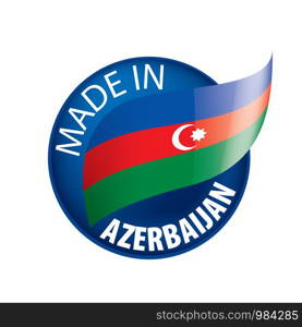 Azerbaijan flag, vector illustration on a white background.. Azerbaijan flag, vector illustration on a white background