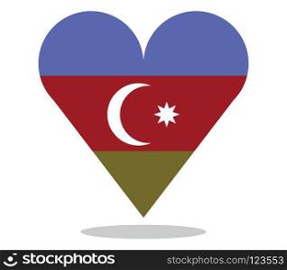 Azerbaijan flag with heart