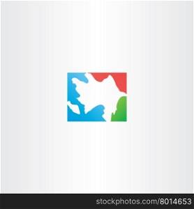 azerbaijan map icon logo vector design