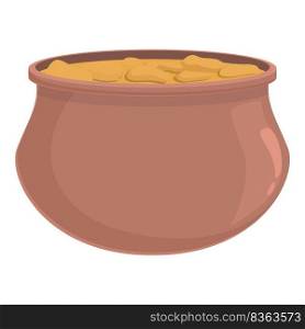 Azerbaijan soup cauldron icon cartoon vector. Food meal. Cuisine pilaf. Azerbaijan soup cauldron icon cartoon vector. Food meal