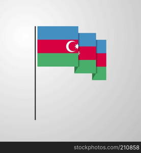 Azerbaijan waving Flag creative background