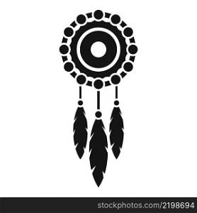 Aztec dream catcher icon simple vector. Tribal feather. Love art. Aztec dream catcher icon simple vector. Tribal feather