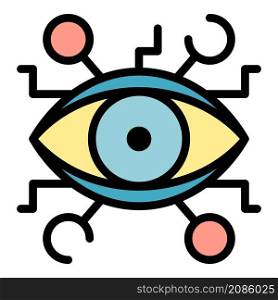 Aztec eye alchemy icon. Outline aztec eye alchemy vector icon color flat isolated. Aztec eye alchemy icon color outline vector