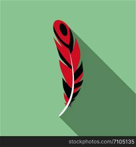 Aztec feather icon. Flat illustration of aztec feather vector icon for web design. Aztec feather icon, flat style