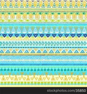 Aztec geometric print. Ethnic boho bright colorful tribal native seamless pattern. Ethnic ornamental print background for card, invitation, wallpaper, web design, fabric, textile, clothes