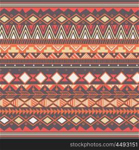 Aztec tribal pattern in stripes, vector illustration