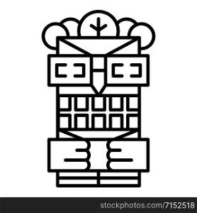 Aztec wood idol icon. Outline aztec wood idol vector icon for web design isolated on white background. Aztec wood idol icon, outline style
